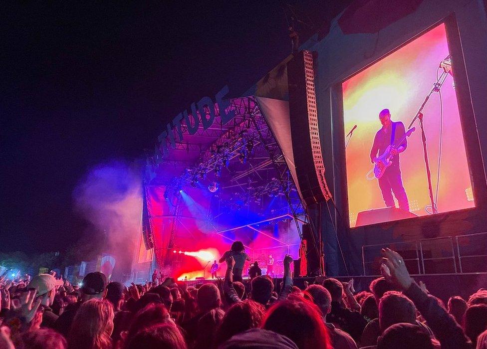 Band performing at Latitude Festival