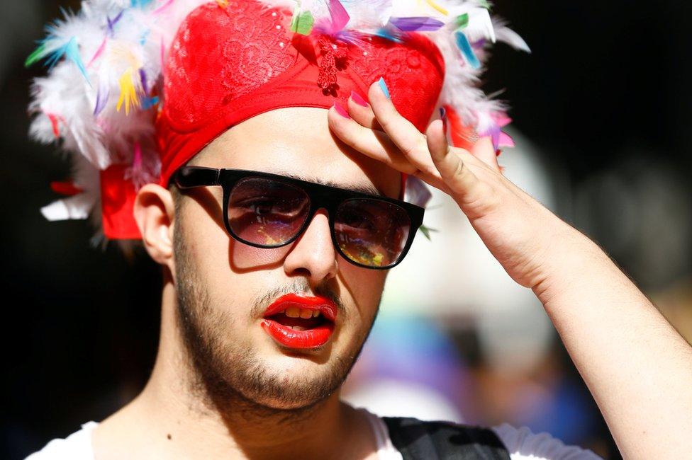 An activist at the banned Istanbul Trans Pride event, 19 June