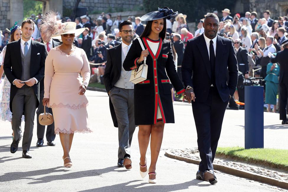 Idris Elba, his fiancee. Sabrina Dhowre and Oprah Winfrey