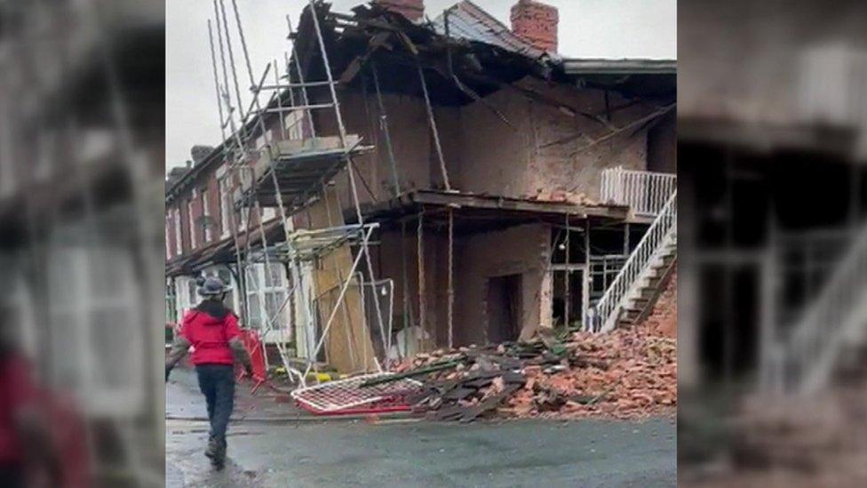 House being renovated partially collapsed