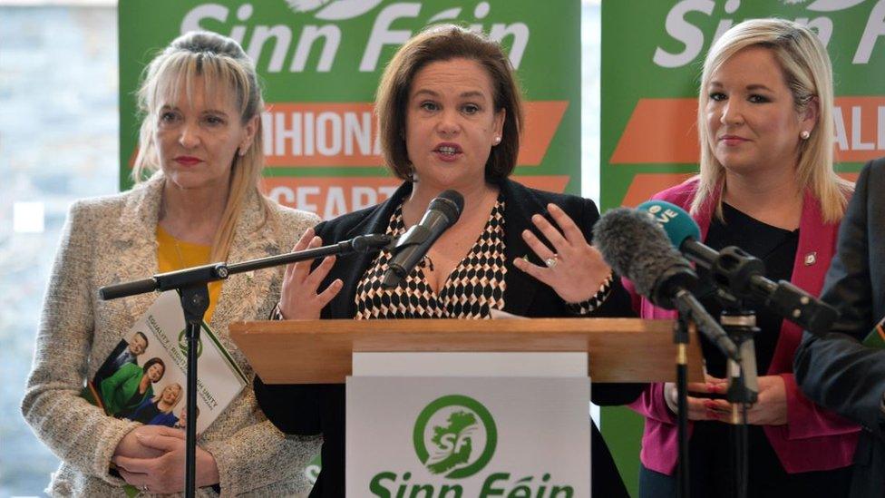 Martina Anderson, Mary Lou McDonald and Michelle O'Neill