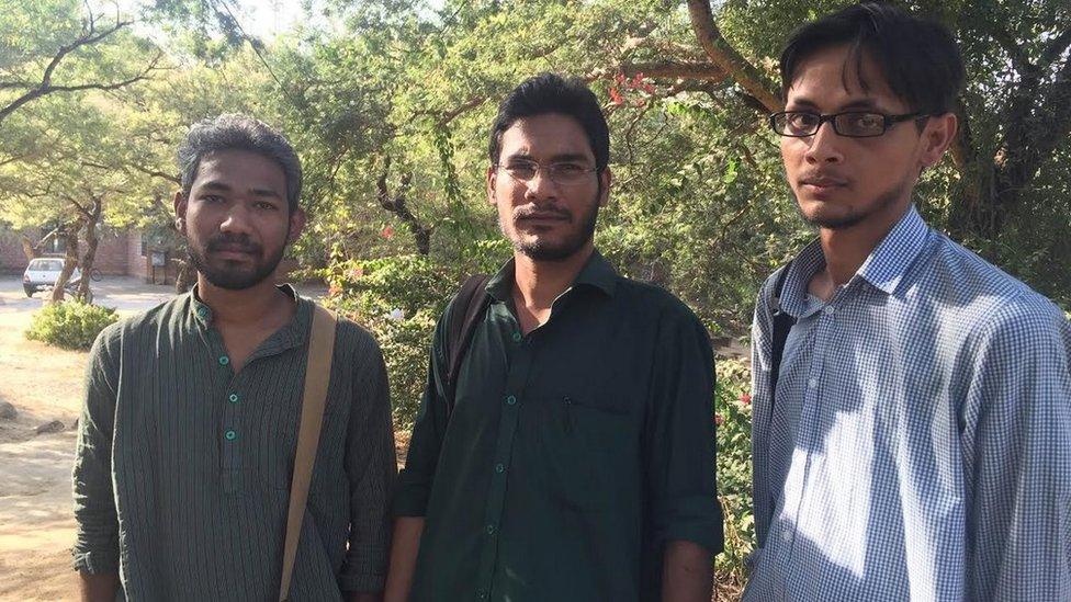 Chinmaya Mahnand (left), Purna Naik (middle) and Abdullah A Rahman (right) feel "the case has instilled a sense of fear among students"