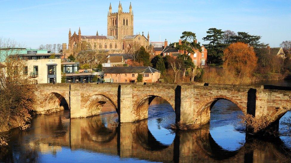 Hereford cathedral and Wye bridge