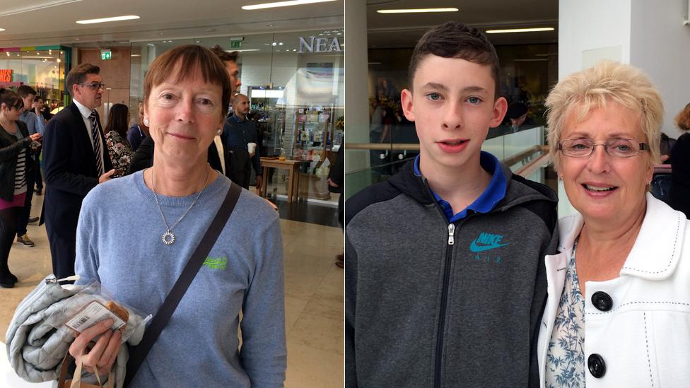 Shoppers Pauline Kelly, Luke and Jean Bridges