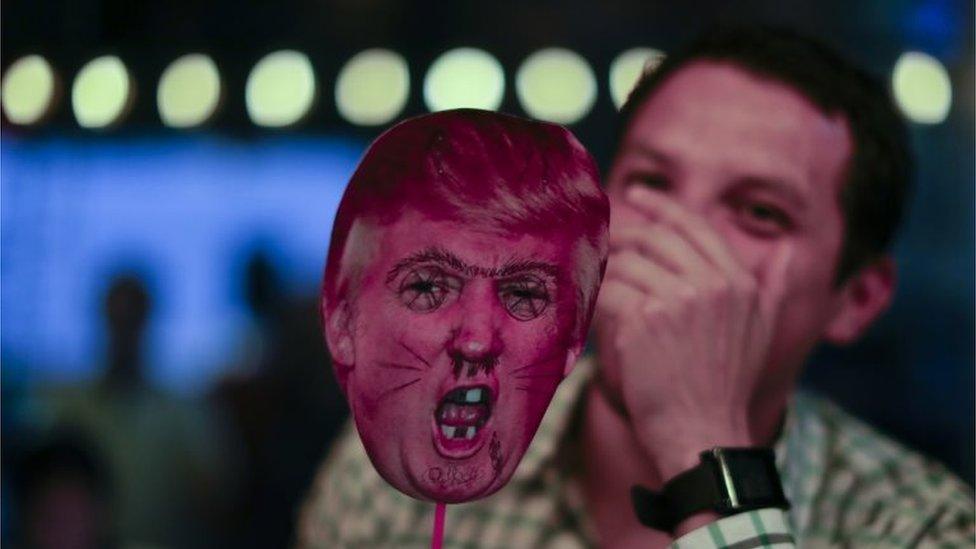 At an election night party in Buenos Aires, one woman showed her dislike of the winner