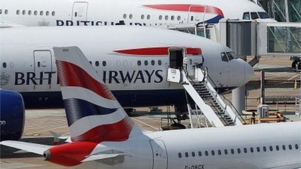 BA craft parked at Gatwick