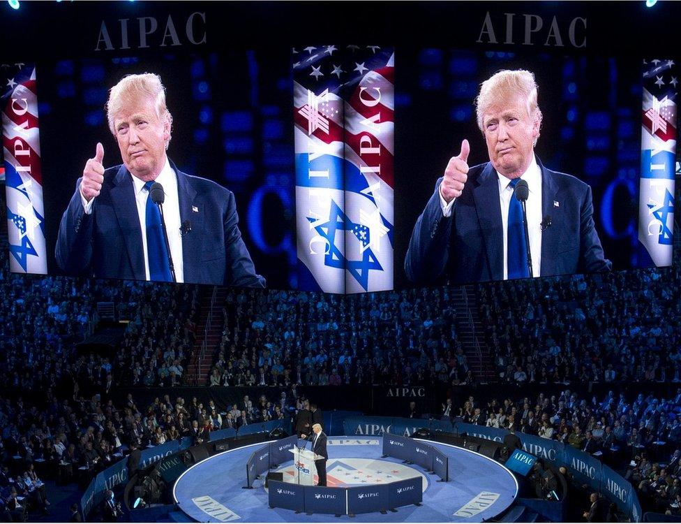 Donald Trump at Aipac conference (March 2016)