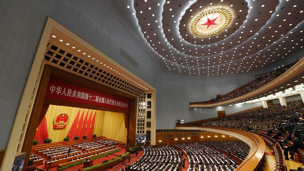 The annual National People's Congress at Beijing's Great Hall of the People, 5 March