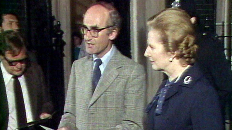 Sir John Nott with Lady Thatcher