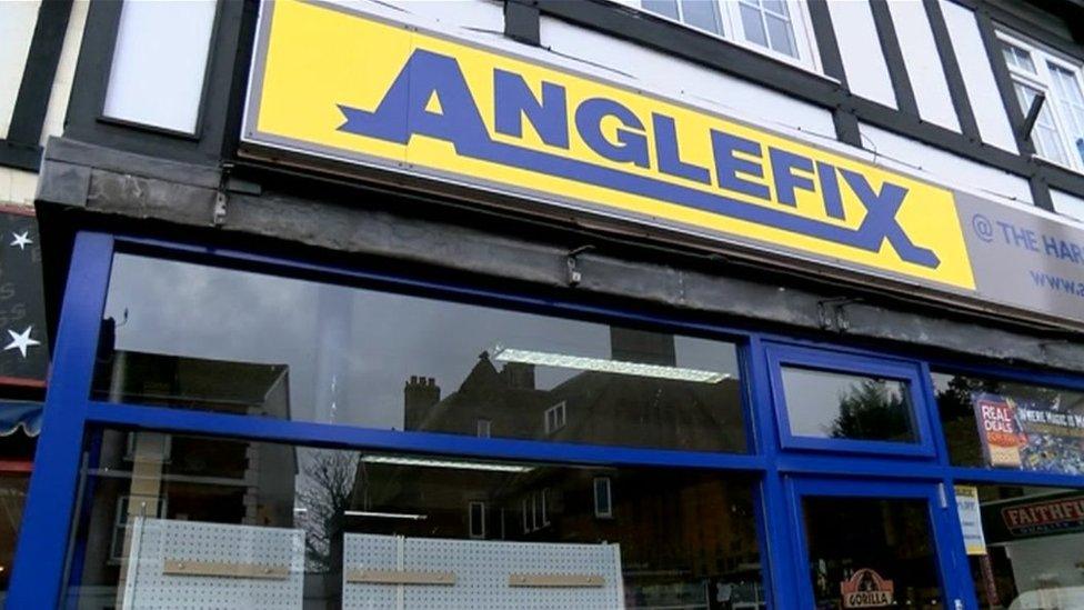 The exterior of an Anglefix shop