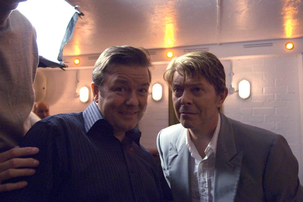 Ricky Gervais and David Bowie