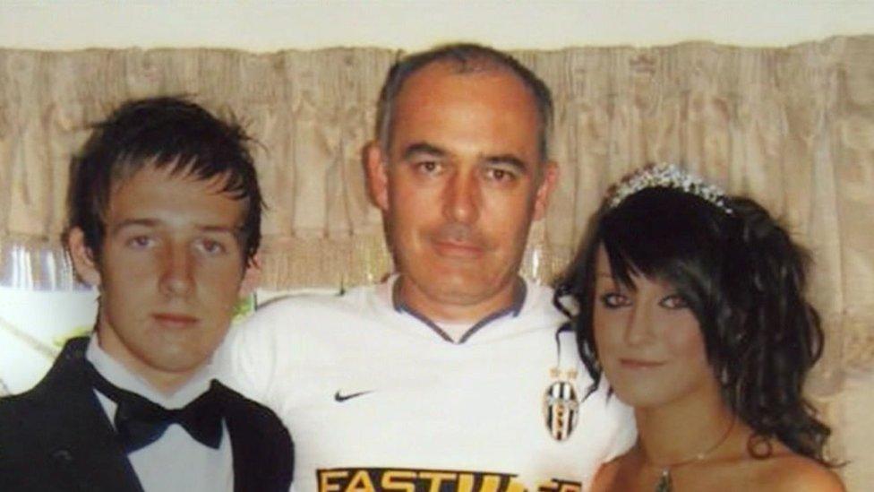 Paul Doyley with his two children either side of him