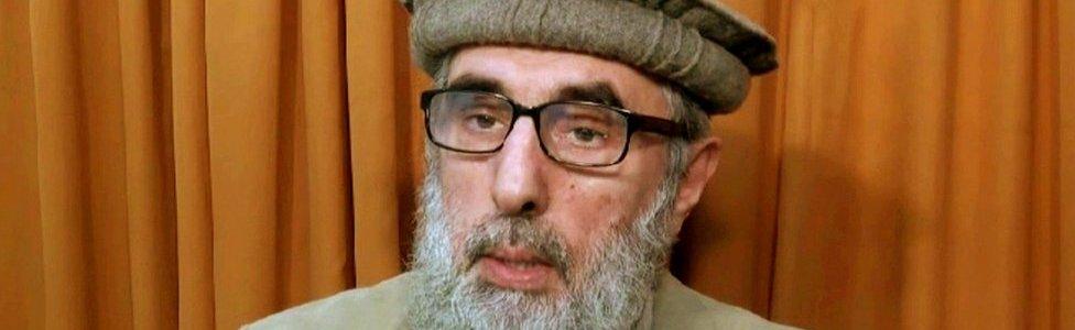 Still from video released to AP in November 2015 shows Afghan warlord Gulbuddin Hekmatyar, now in his late 60s, in an undisclosed location.