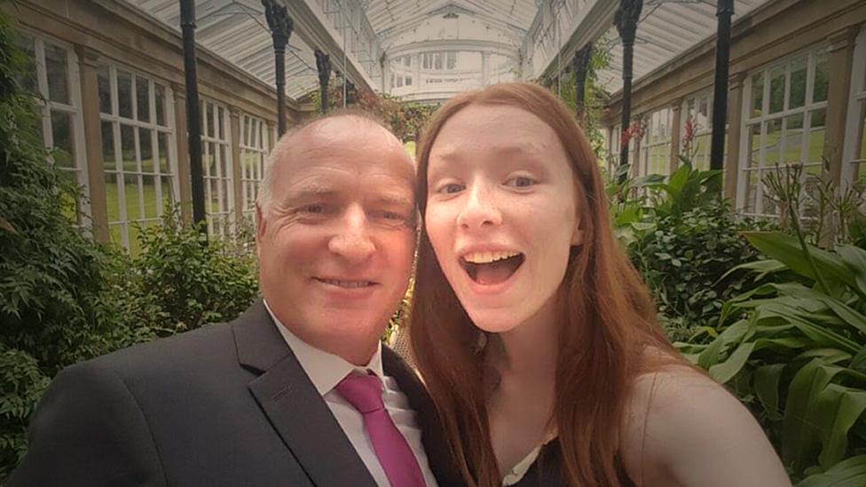 Ceara thacker with her father iain