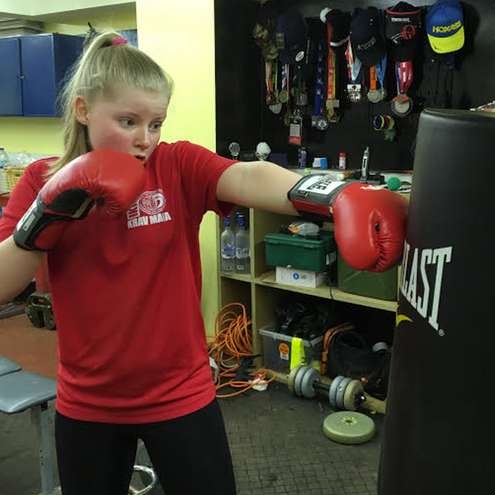 Girl boxing