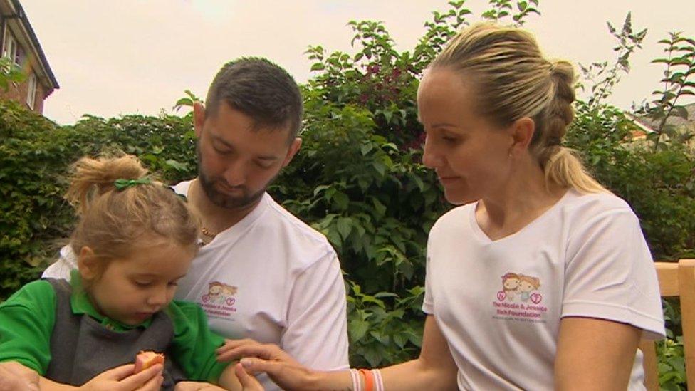 Jessica Rich with her dad, Matthew, and mum, Gail