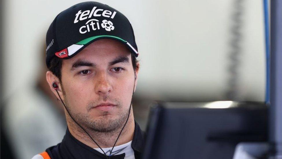 Sergio Perez of Mexico and Force India in the garage during practice for the Formula One Grand Prix of Mexico at Autodromo Hermanos Rodriguez on October 28, 2016 in Mexico City, Mexico