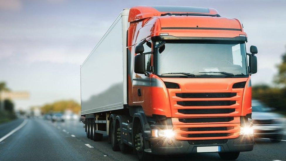 An HGV on a motorway