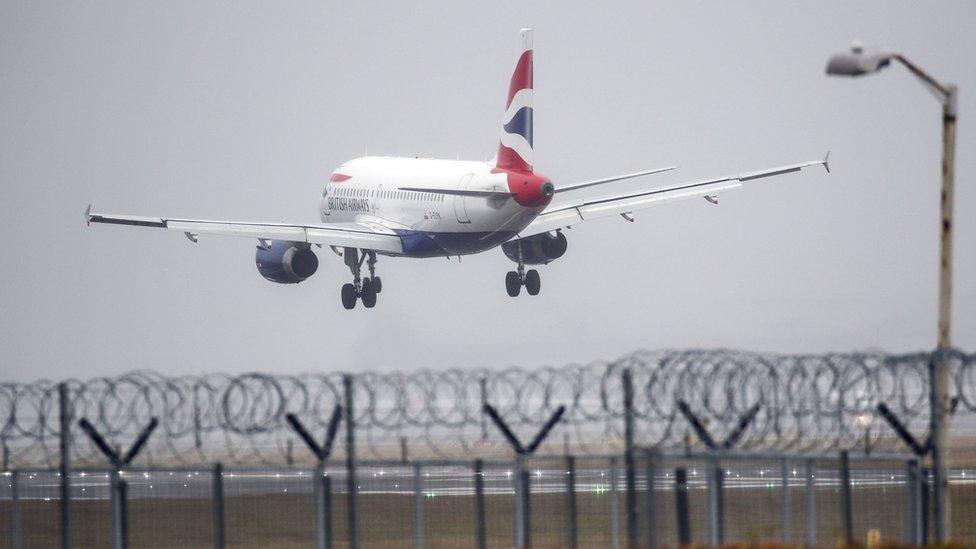 BA plane landing