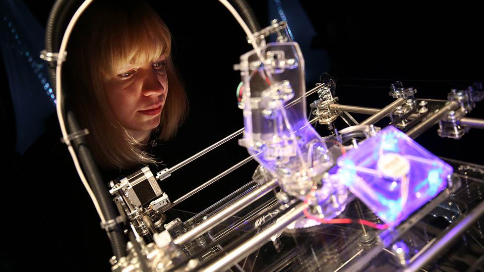 3-D printers can be pre-programmed to slowly build liquid food layers in to almost any shape