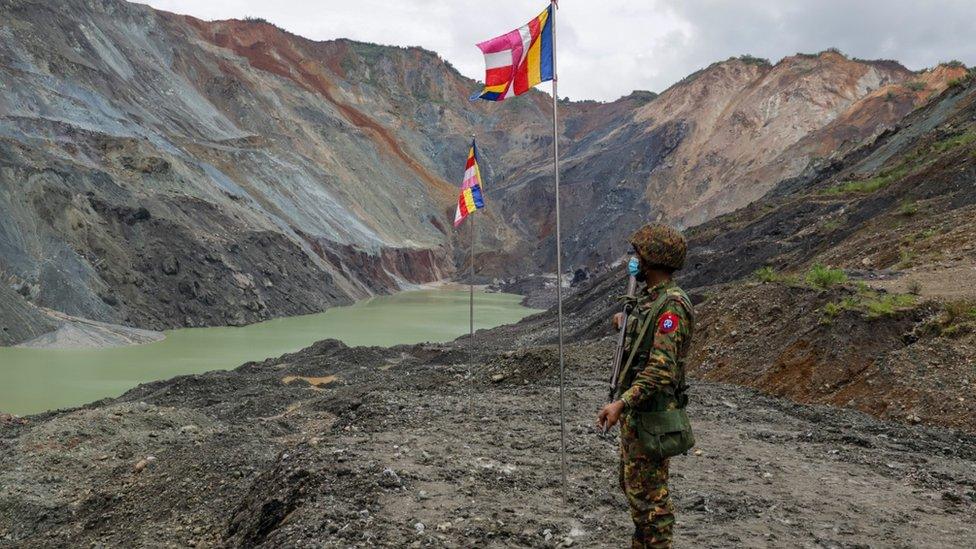 Myanmar Solider at the mine