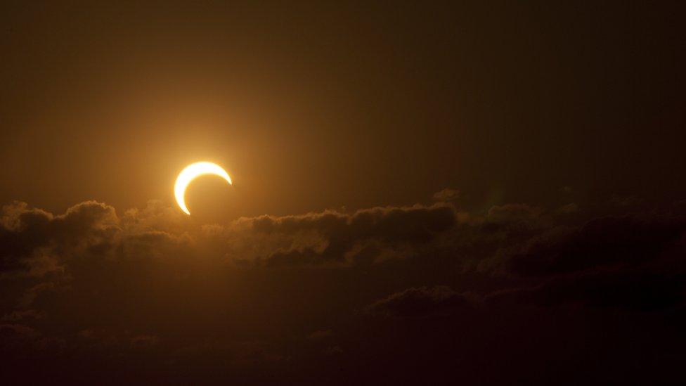 Partial solar eclipse.