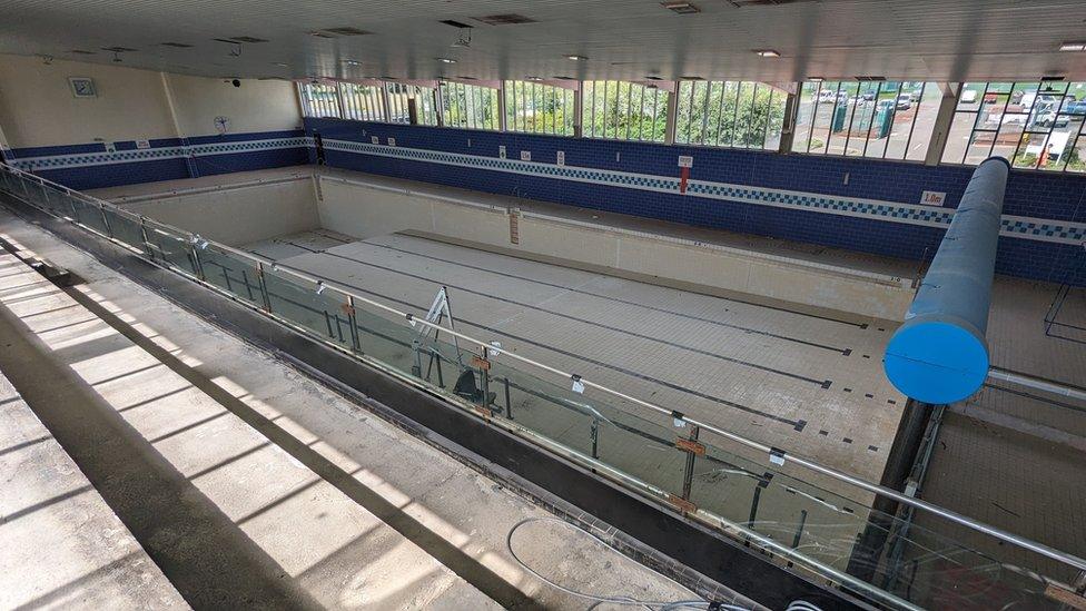 Empty pool at the former West Denton Leisure Centre