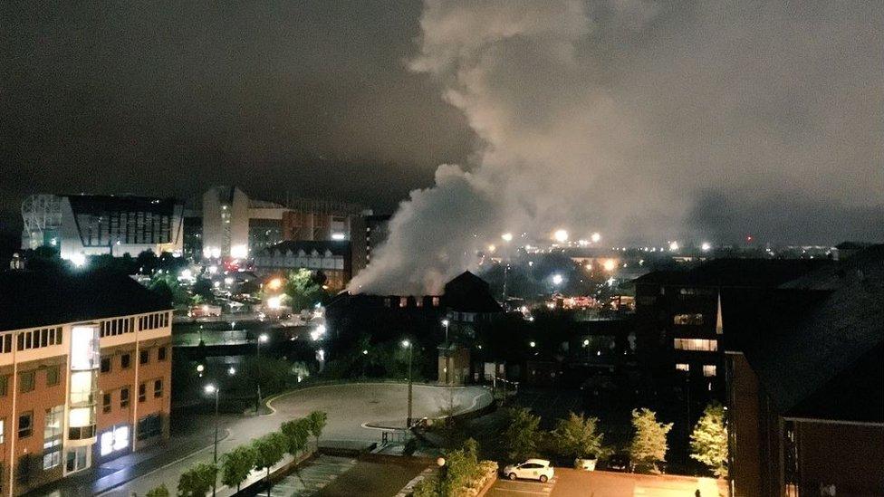 Smoke billowed from the pub overnight