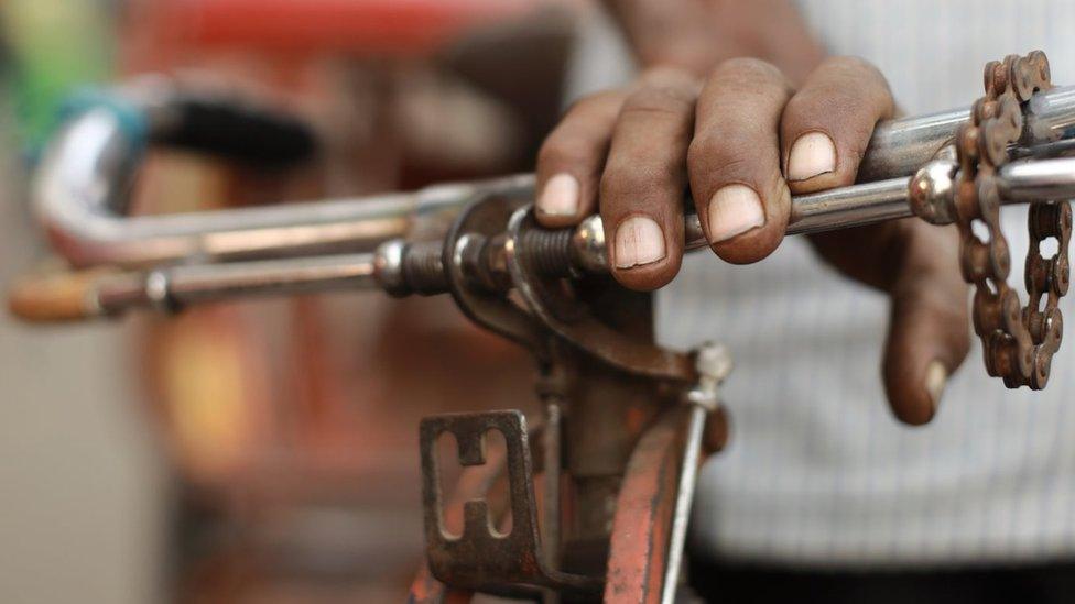 Close up of a rickshaw