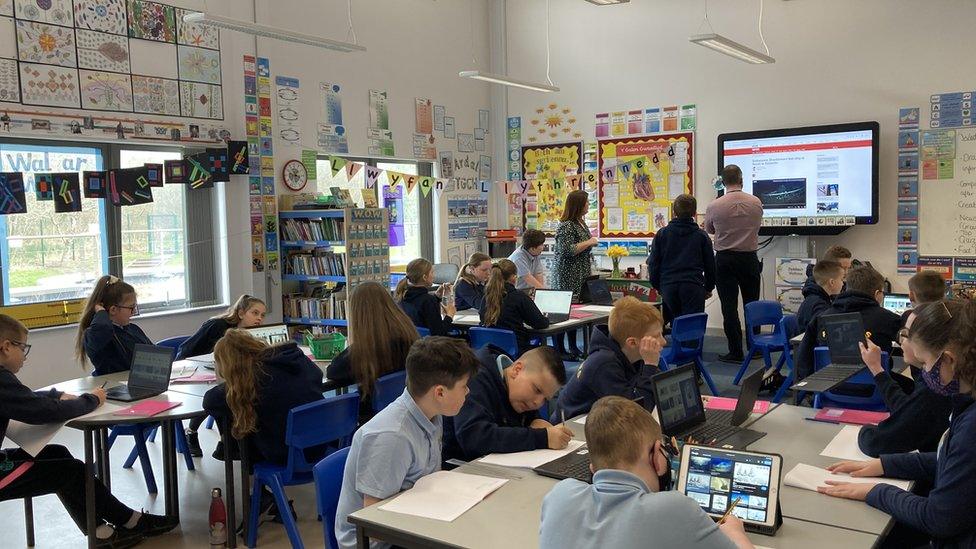 Classroom at Ysgol Gymraeg Ffwrnes