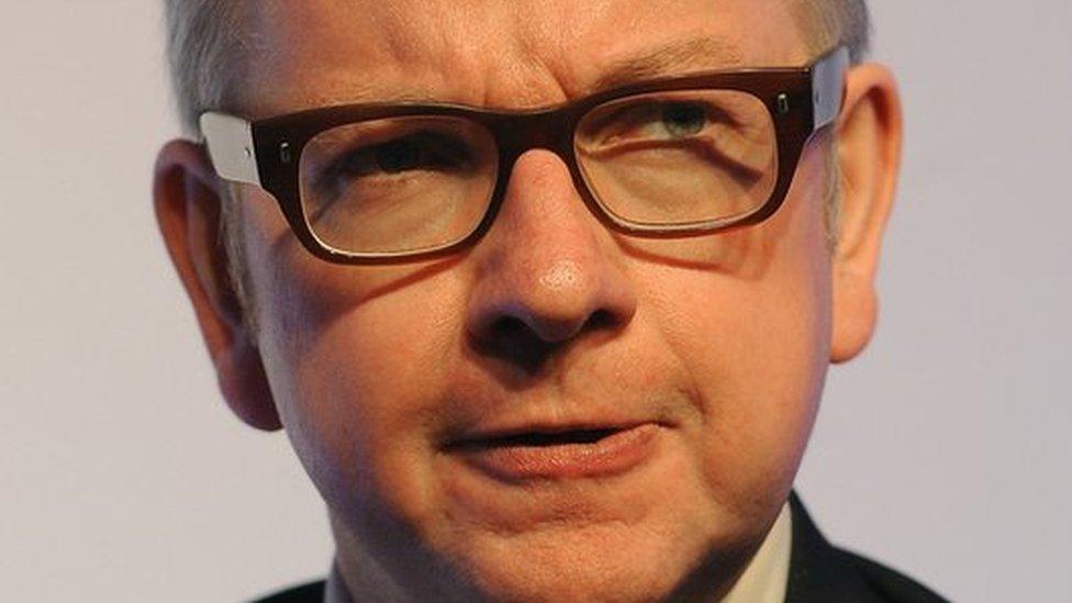 Michael Gove looks angry