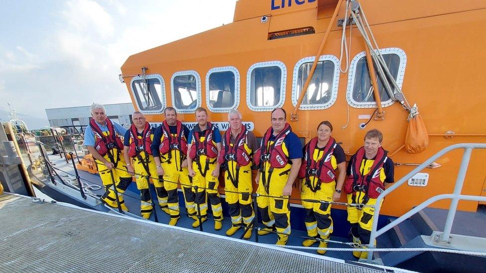 Fenit RNLI crew in front of their boat