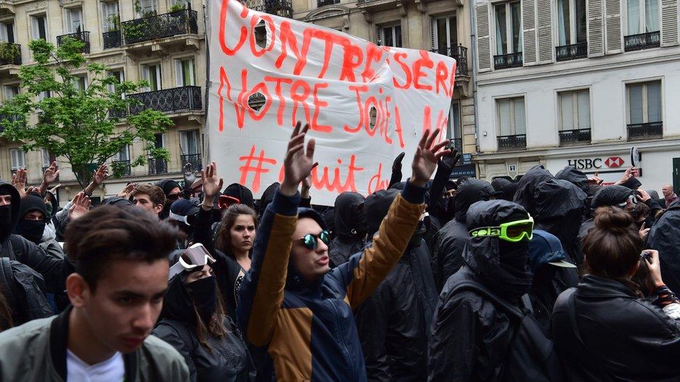 Union members march