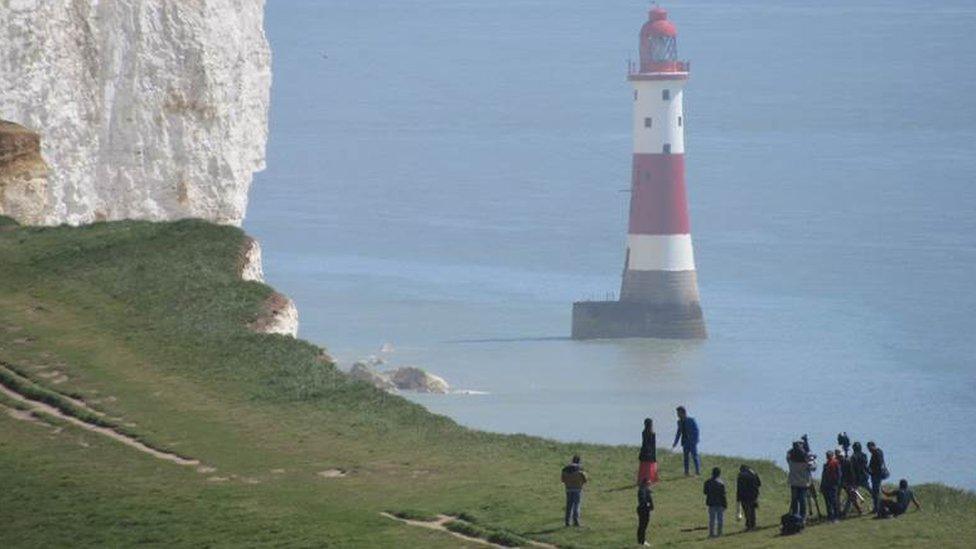 Film crew at Beachy Head