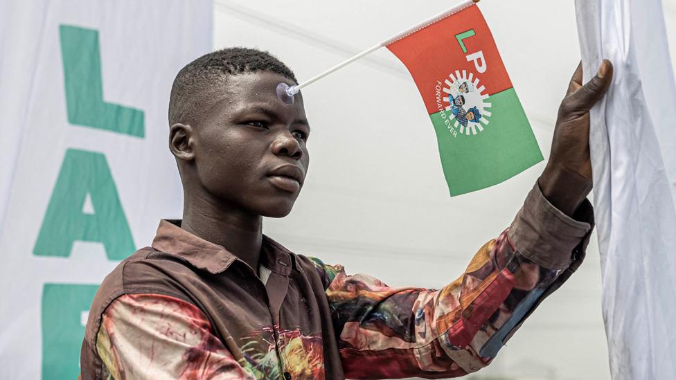 A young Labour Party supporter in Nigeria