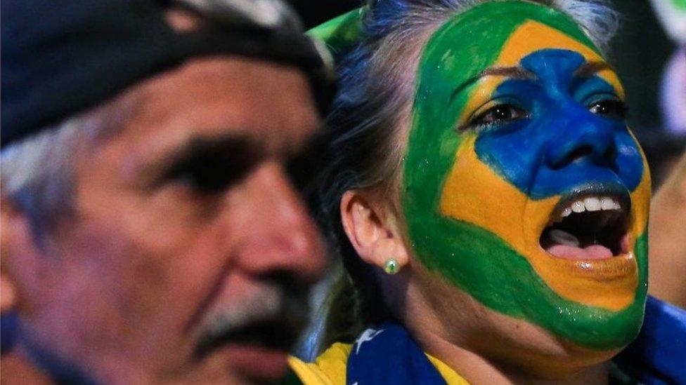 A woman protests against Brazil's President Dilma Rousseff calling for her impeachment at Paulista avenue in Sao Paulo, Brazil, May 11, 2016