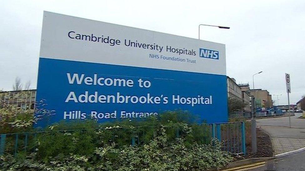 Addenbrooke's hospital sign