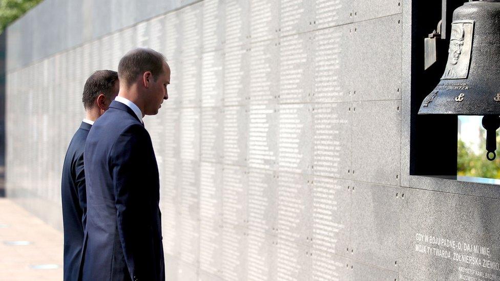 The president and the duke paid their respects at the wall of remembrance