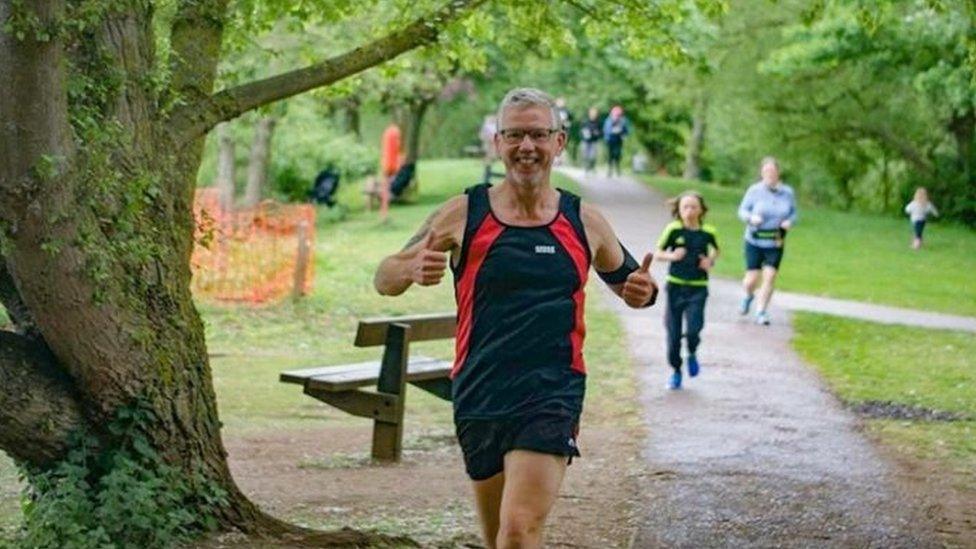 Gary Edwards taking part in the Great Run Local at Needham Lake