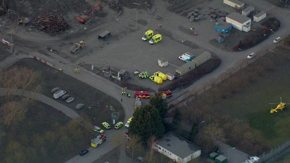 Aerial footage of incident at Didcot Power Station