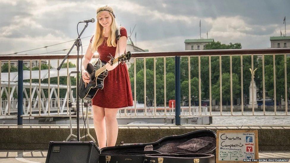 Charlotte Campbell busking