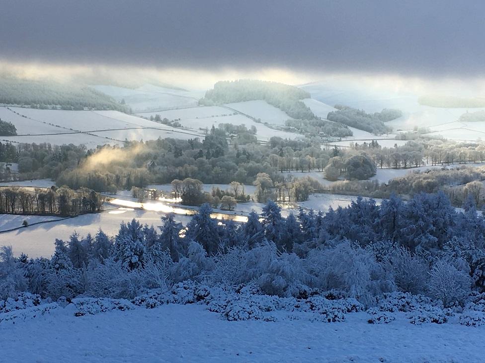 View from Lee Pen, Innerleithen, Scottish Borders on Boxing Day 2017.