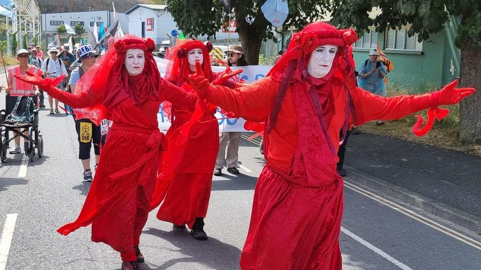 Climate activists in Plymouth