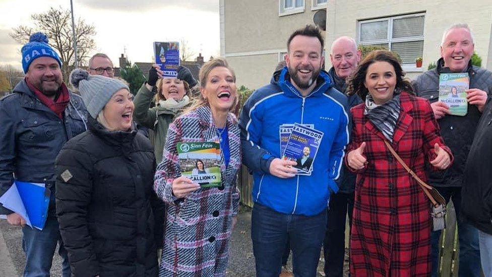 Colum Eastwood and Elisha McCallion pose for photo