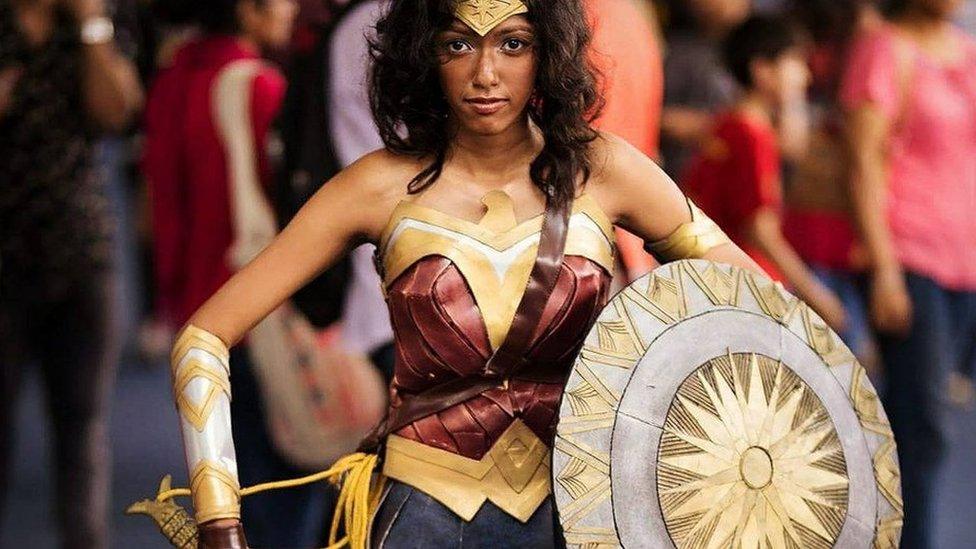 Amaya Suriyapperuma dressed as Wonder Woman