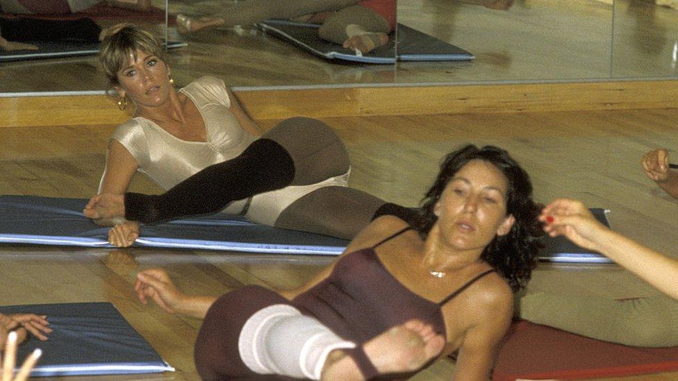 Jane Fonda at a fitness class