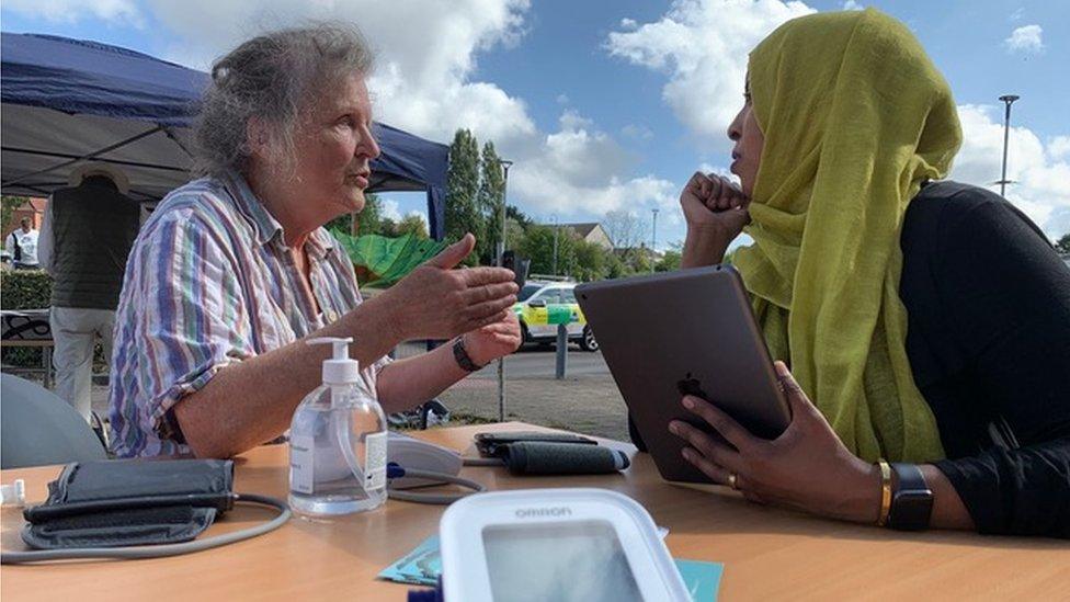 Woman having health consultation