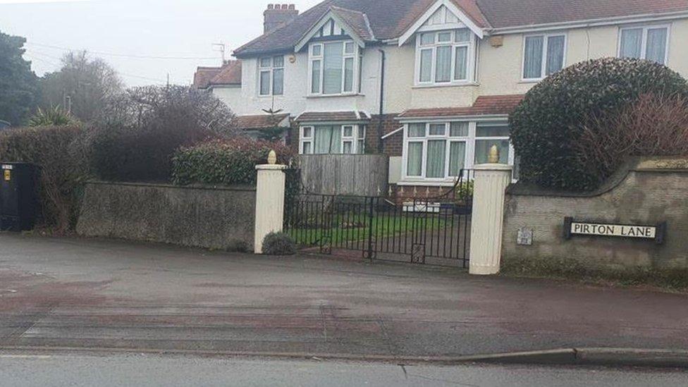 Planned location of the bus stop on the junction with Pirton Lane