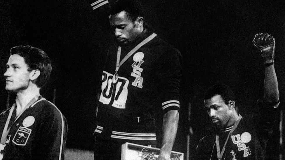 The Black Power salute delivered on the medal podium at the 1968 Olympics