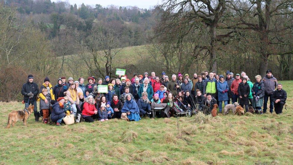 Campaigners at The Heavens in Stroud